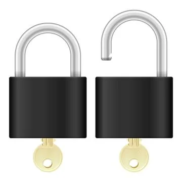 Padlock and key Stock Illustration