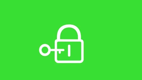 Padlock and Key Outline Symbol Secure Access Animation 4K Video Stock Footage 344641892