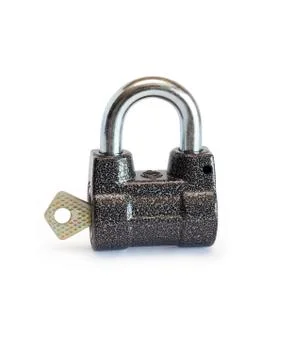 Padlock and key Stock Photos