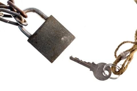 Padlock and key Stock Photos