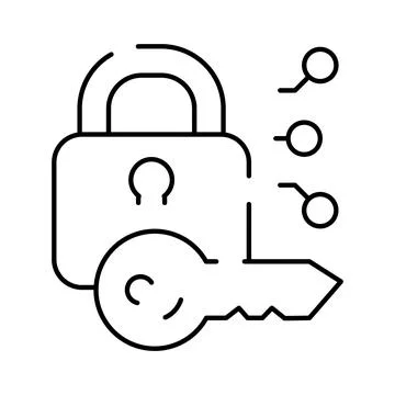Padlock and key representing digital data security Stock Illustration