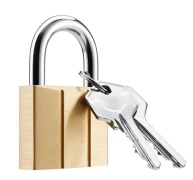 Padlock and keys Stock Photos