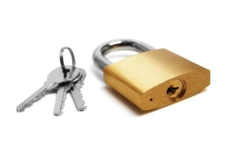 Padlock and keys Stock Photos