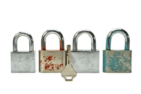 Padlock and keys Foto stock