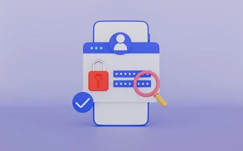 Padlock and password icons, Protect Personal Data on Phone Stock Illustration