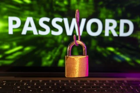 Padlock and Password Security Concept 写真素材
