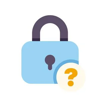 Padlock and question mark representing security mystery Stock Illustration