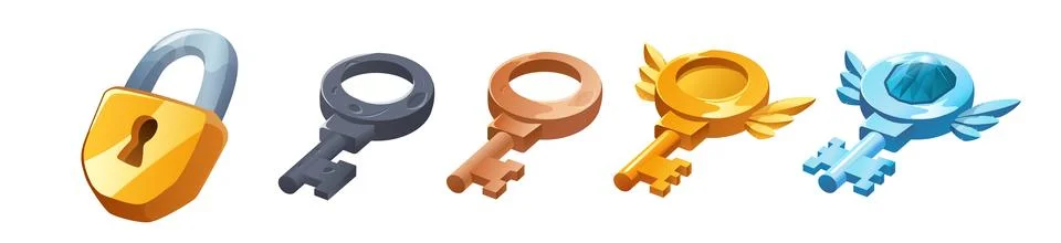Padlock and set of keys. Stock Illustration