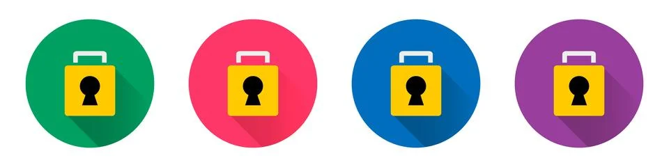 Padlock and shadow icon set. Security and antivirus. Vectors. 库存插图
