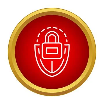Padlock and shield icon symbolizing data security and privacy Stock Illustration