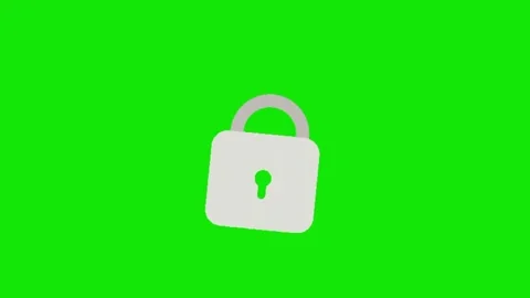 Padlock animation on green background Stock Footage 330680499