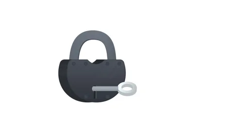 Padlock. Animation of the key in the loc... | Stock Video | Pond5