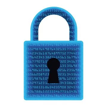 Padlock with binary code Stockillustratie