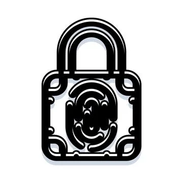 Padlock with biometric fingerprint scan for security Stock Illustration