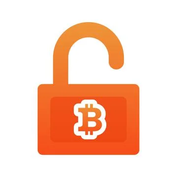 Padlock bitcoin logo element design template icon Stock Illustration