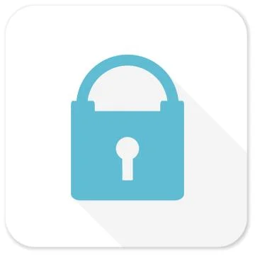 Padlock blue flat icon Stock Illustration