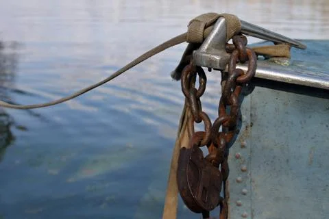Padlock on boat Stock Photos