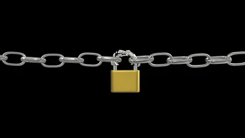 Padlock breaking chains unlock lock security safety protection hack password 4k Stock Footage