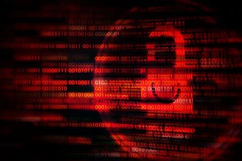 Padlock broke by violent attack matrix style computer language binary data co Illustrazione stock