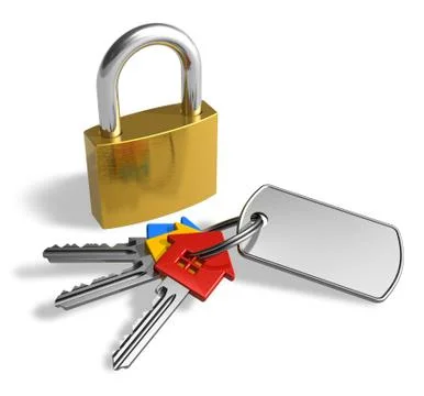 Padlock with bunch of keys Stock Illustration