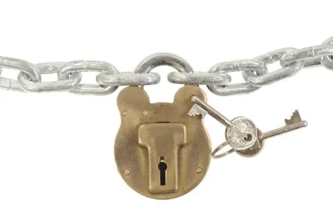Padlock with chain Stock Photos