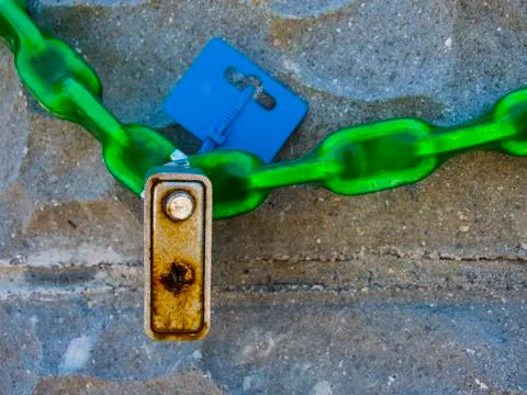 Padlock with chain Stock Photos