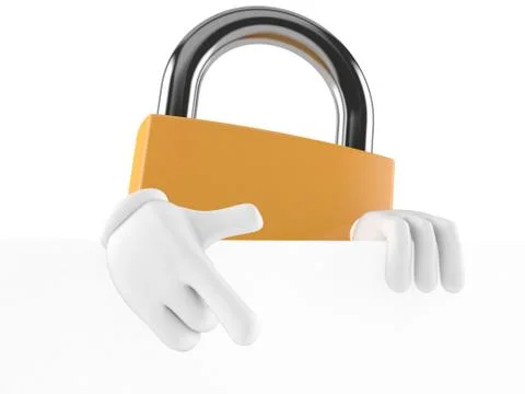 Padlock character Illustrazione stock
