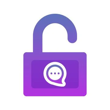 Padlock chat logo element design template icon Stock Illustration