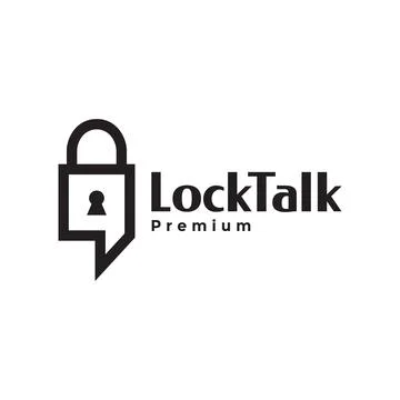 Padlock with chat talk logo design vector graphic symbol icon sign illustra.. Stock Illustration
