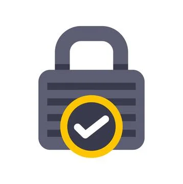Padlock with checkmark icon symbolizing strong security Stock Illustration