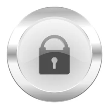 Padlock chrome web icon isolated. Stock Illustration