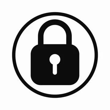 Padlock in circle icon design on isolated white background. Vector clipart il イラスト素材
