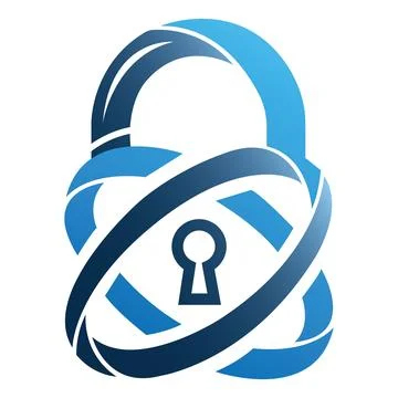 Padlock Circle Secure Logo Design Technology Vector Template Icon Stock Illustration