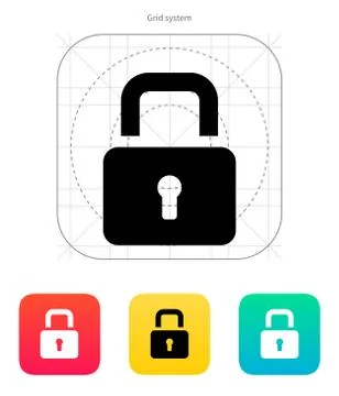Padlock close icon 스톡 일러스트