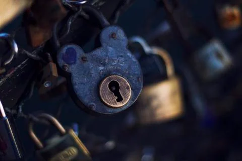 Padlock closeup Stock Photos