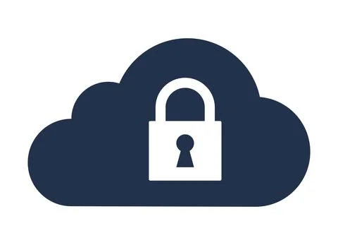 Padlock in cloud computing Stock Illustration
