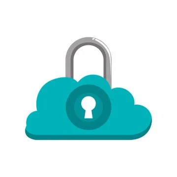 Padlock cloud security system protection icon. Vector graphic Stock Illustration