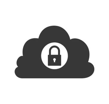 Padlock cloud security system protection icon. Vector graphic Stock Illustration
