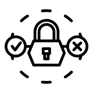 Padlock code icon outline vector. Login sms Stock Illustration