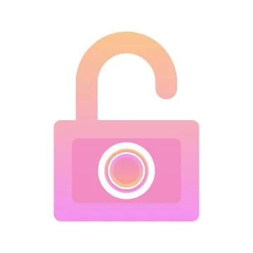 Padlock coin gradient logo design template icon Stock Illustration