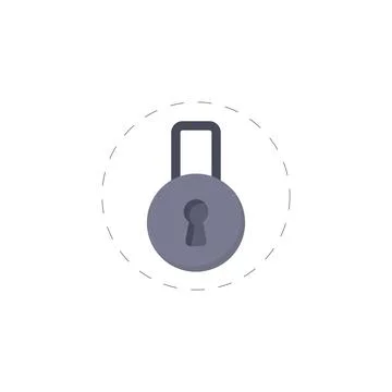 Padlock colourful flat vector icon Stock Illustration
