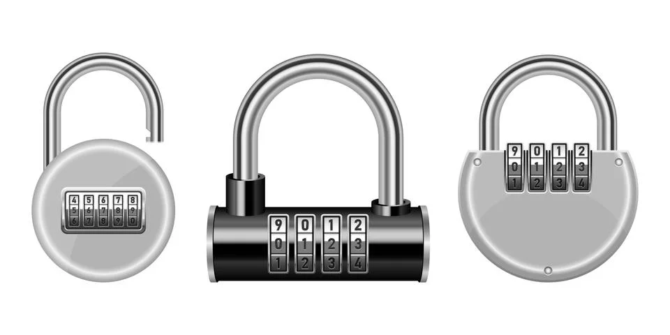Padlock combination vector design illustration isolated on white background Stock Illustration