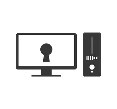 Padlock computer security system protection icon. Vector graphic Illustrazione stock