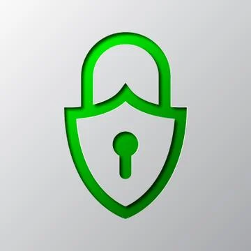 A padlock is cut from paper. Vector illustration Stock Illustration
