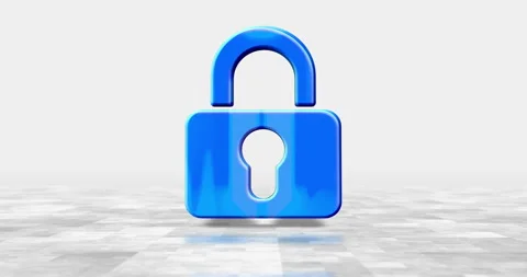 Padlock cyber security 3d symbol on light background Stock Footage 336661072