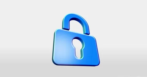 Padlock cyber security 3d symbol loop seamless Stock Footage 336794209