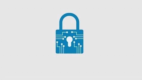 Padlock Cyber Security concept icon loop animation video with alpha channel Stock Footage 277178104