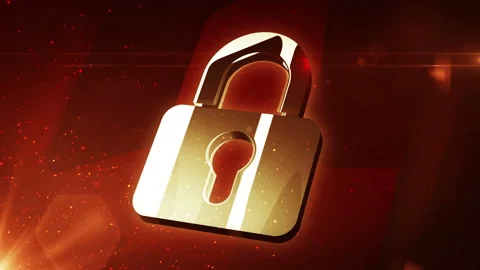 Padlock cyber security metal shine symbol Stock Footage 336437549
