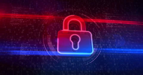 Padlock cyber security symbol on abstract digital background Stock Footage 336660591