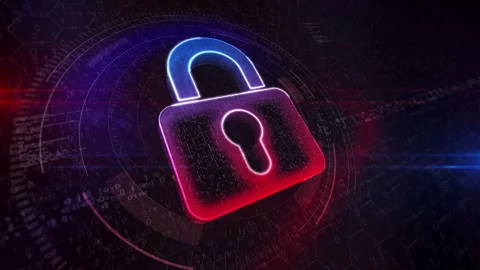 Padlock cyber security symbol cyber icon Stock Footage 337941591